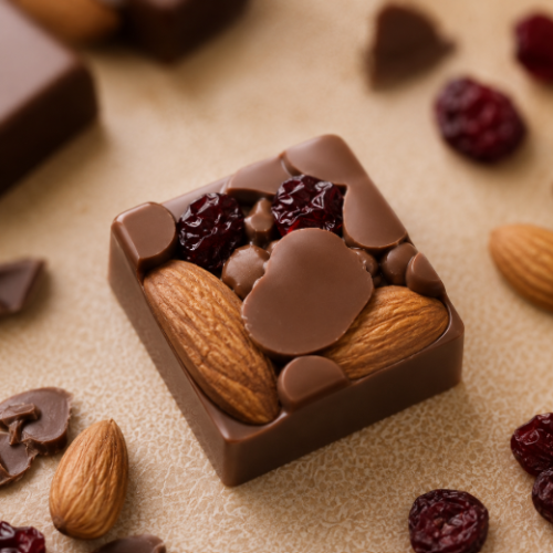Handcrafted Almond Cranberry Milk Chocolate | Deviya